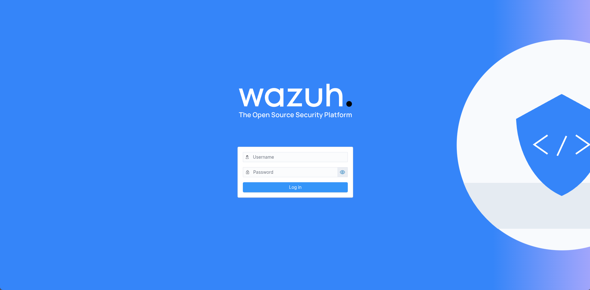wazuh dashboard login window